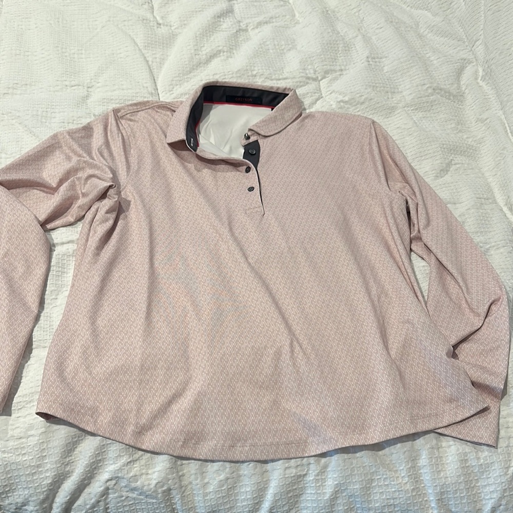Pink Long Sleeve Polo Shirt